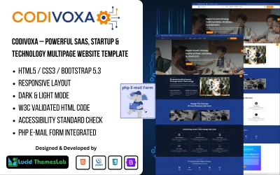 Codivoxa – Modern IT Solutions and Technology Landing Page Template | HTML, Bootstrap 5
