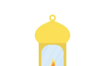 Diwali Lantern with Lit Candle Isolated – Traditional Indian Festival Vector Clip Art