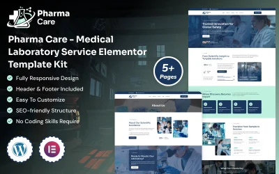 Pharma Care - Medical Laboratory Service Elementor Template Kit