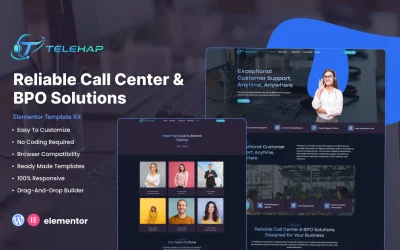 Telehap – Call Center &amp;amp; Customer Support Elementor Template Kit