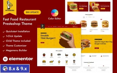 Wowburg - Fastfood and Beverages Store Prestashop Responsive Theme